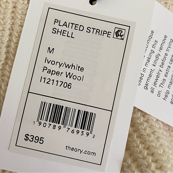 Theory Plaited Stripe Shell Paper Sweater - Picture 13 of 15